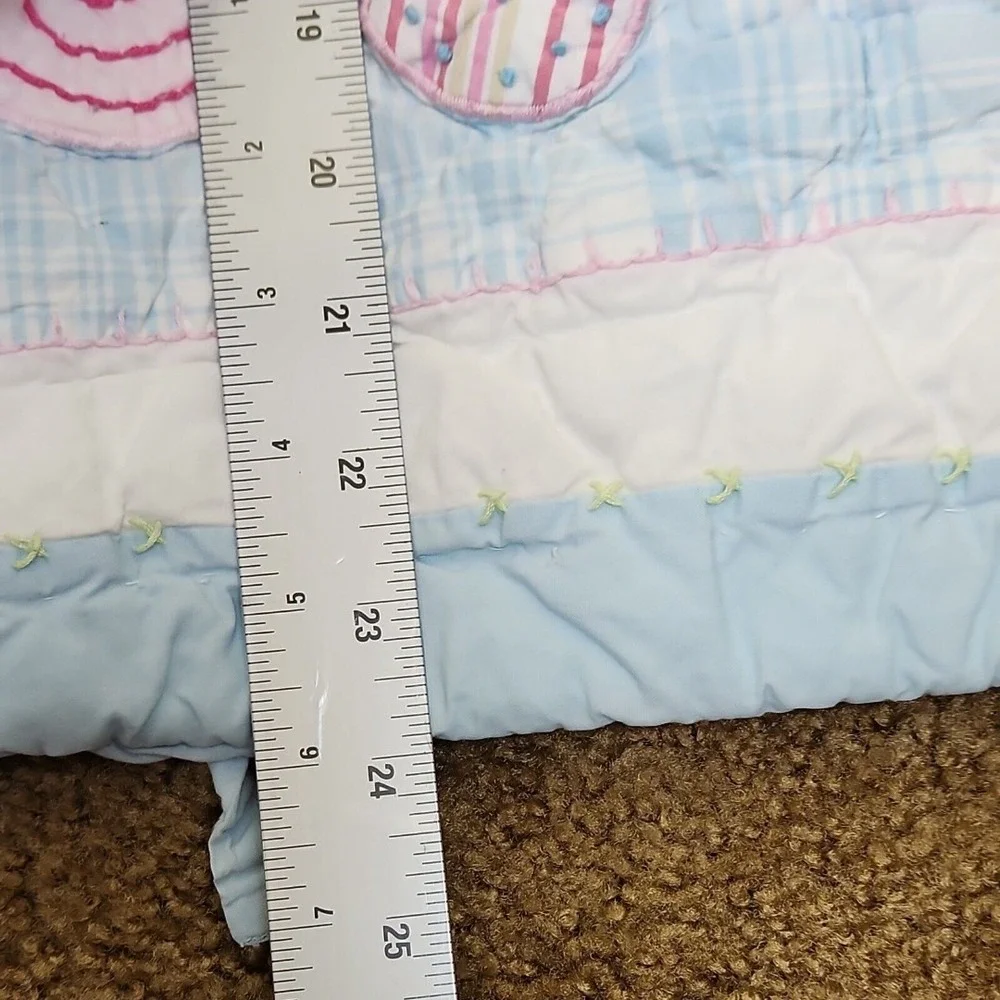 Pottery Barn Kids Floral Quilted Pillow Sham cottagecore Patchwork nursery 25x25